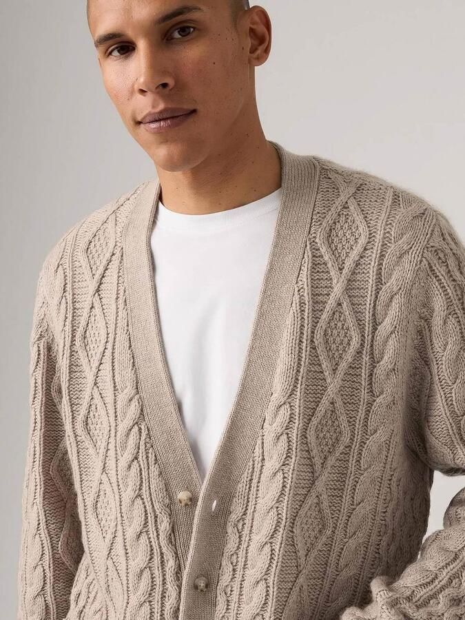 Levi's Gebreid jack met kabelpatroon model 'FUNGI HEATHER' - Foto 2
