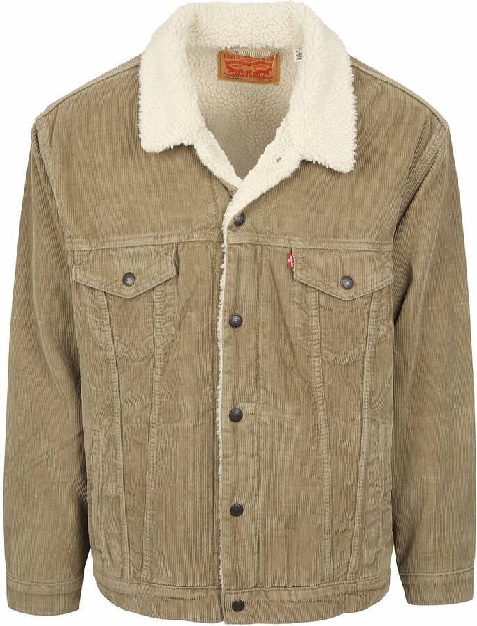 Levi's Trainingsjack Levis Sherpa Jas Corduroy Beige