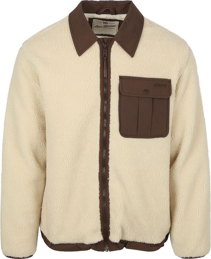 Levi's Fleece Jack Levis Sherpa Jas Fleece Ecru