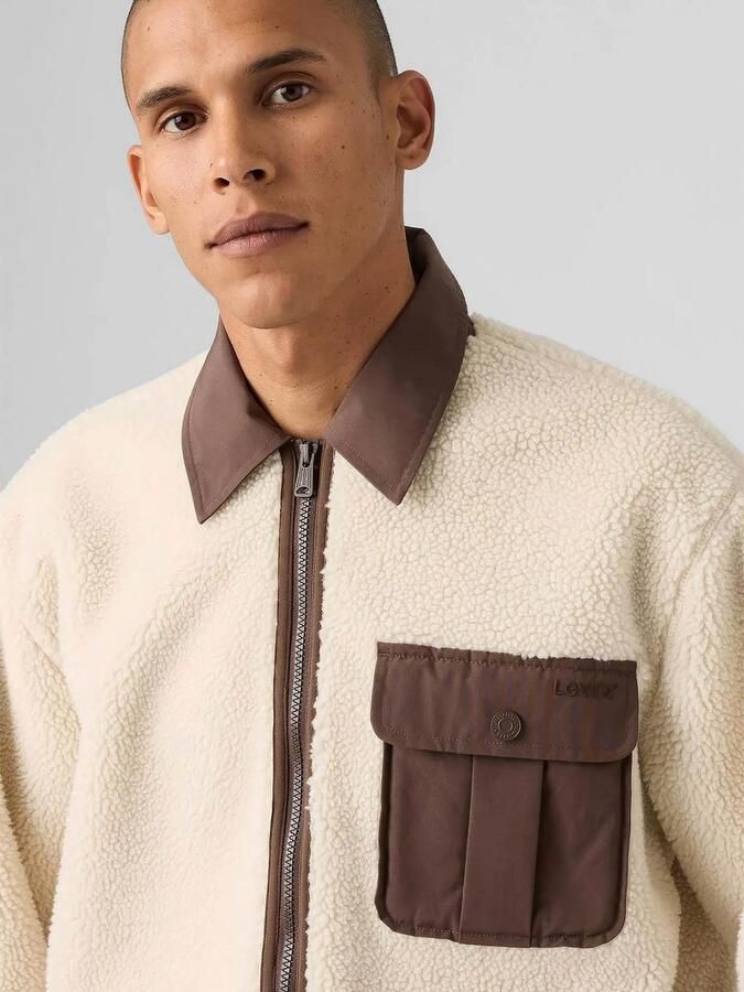 Levi's Fleece Jack Levis Sherpa Jas Fleece Ecru - Foto 2