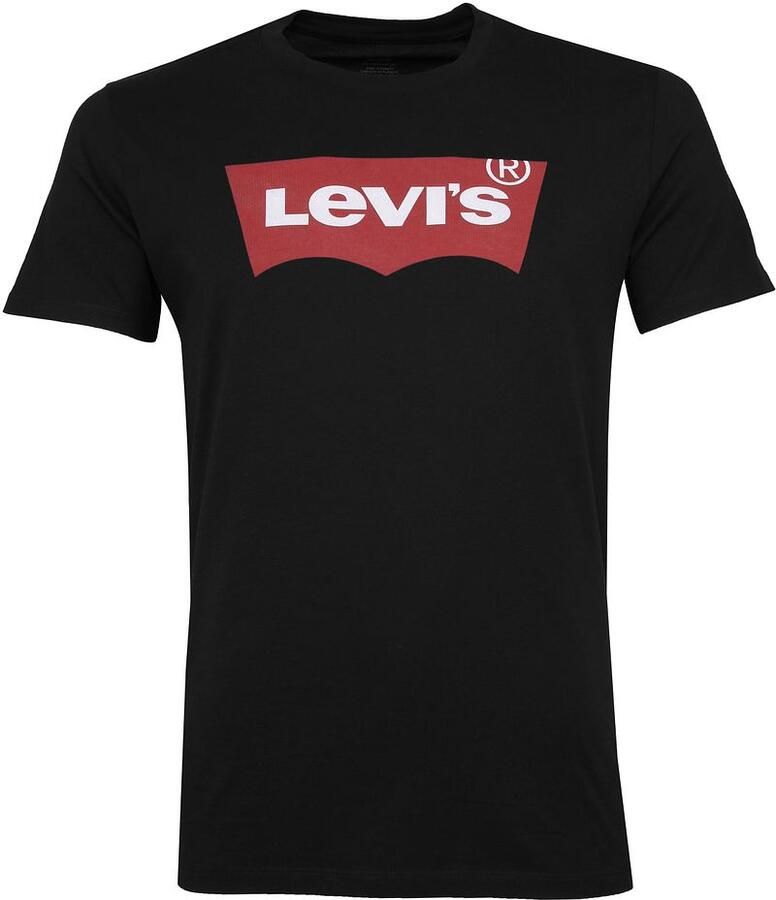 Levi's Iconisch Katoenen T-Shirt Zwart Rechte Pasvorm Korte Mouwen Black Heren - Foto 3