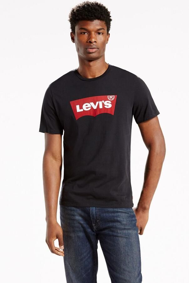 Levi's Iconisch Katoenen T-Shirt Zwart Rechte Pasvorm Korte Mouwen Black Heren - Foto 12