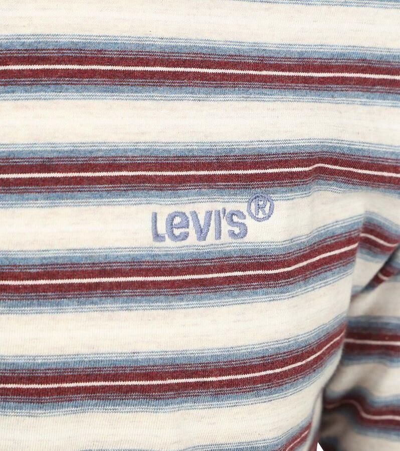 Levi's T-shirt Levis T-Shirt Red Vintage Stripe Porridge