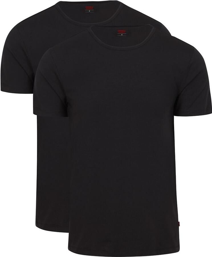 Levi's T-shirt Ronde hals korte mouw Cotton-Mix elastisch (Set van 2) - Foto 2