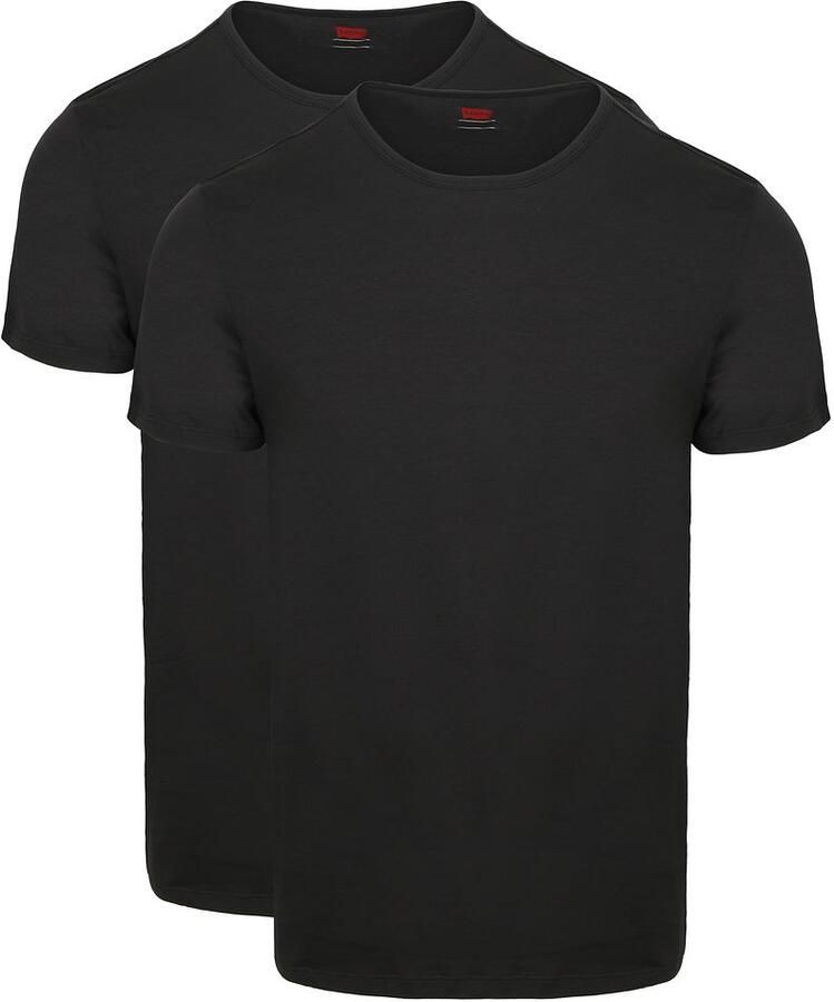 Levi's T-shirt Solid Crew Zwart 2Pack