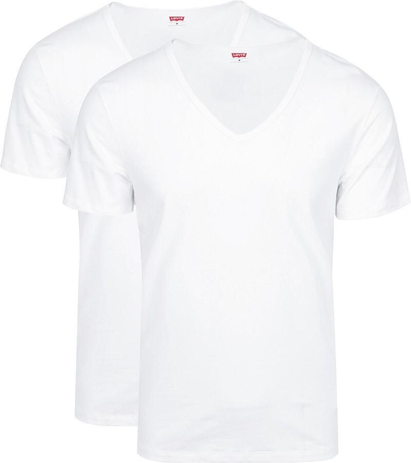 Levi's T-shirt met v-hals (set 2-delig Set van 2 Set van 2) - Foto 4