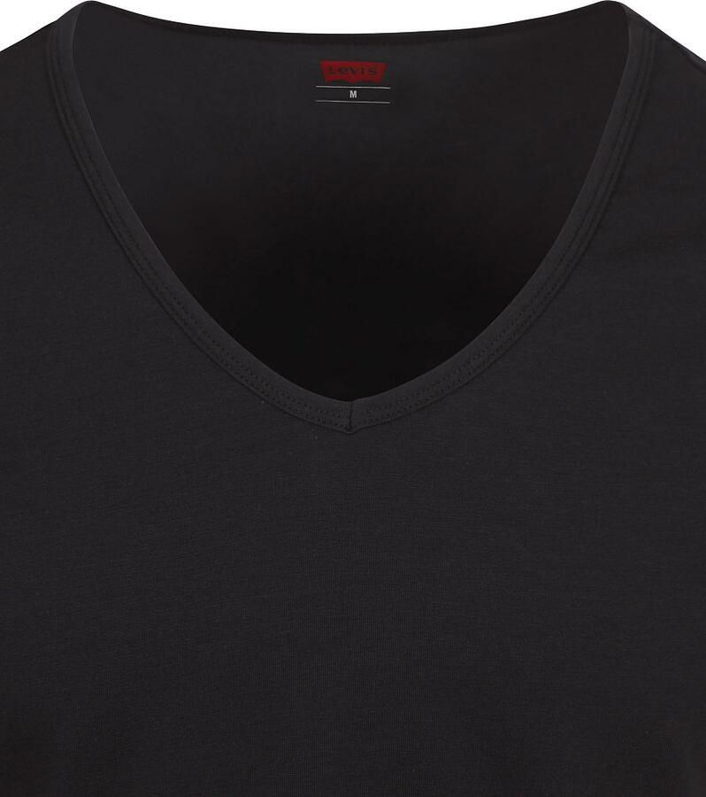 Levi's T-shirt V-hals korte mouw katoenmix elastisch (Set van 2) - Foto 3
