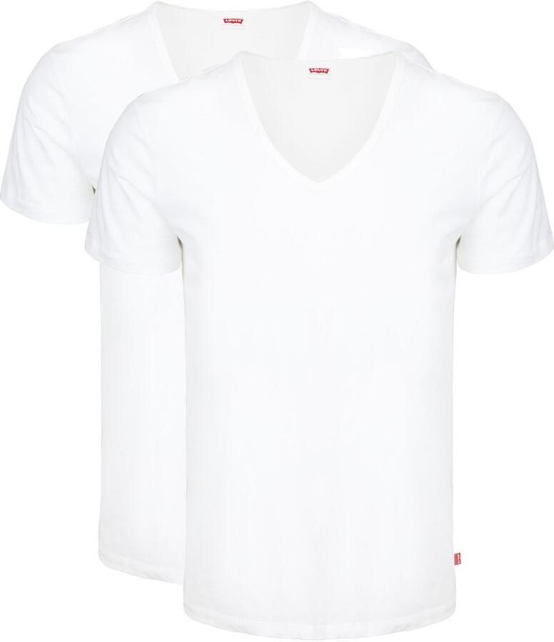 Levi's T-shirt V-Neck Wit 2Pack