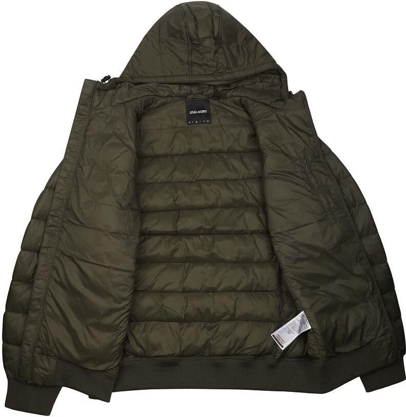 Lyle & Scott Gewatteerde jas met capuchon en logo borduursel Black Heren - Foto 4