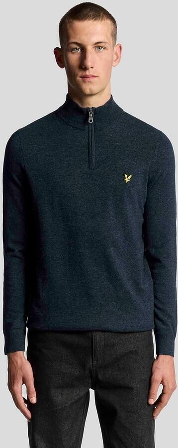 LYLE & SCOTT Heren Truien & Vesten Lambswool Blend Quarter Zip Jumper Donkerblauw - Foto 9