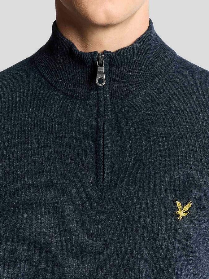 LYLE & SCOTT Heren Truien & Vesten Lambswool Blend Quarter Zip Jumper Donkerblauw - Foto 6