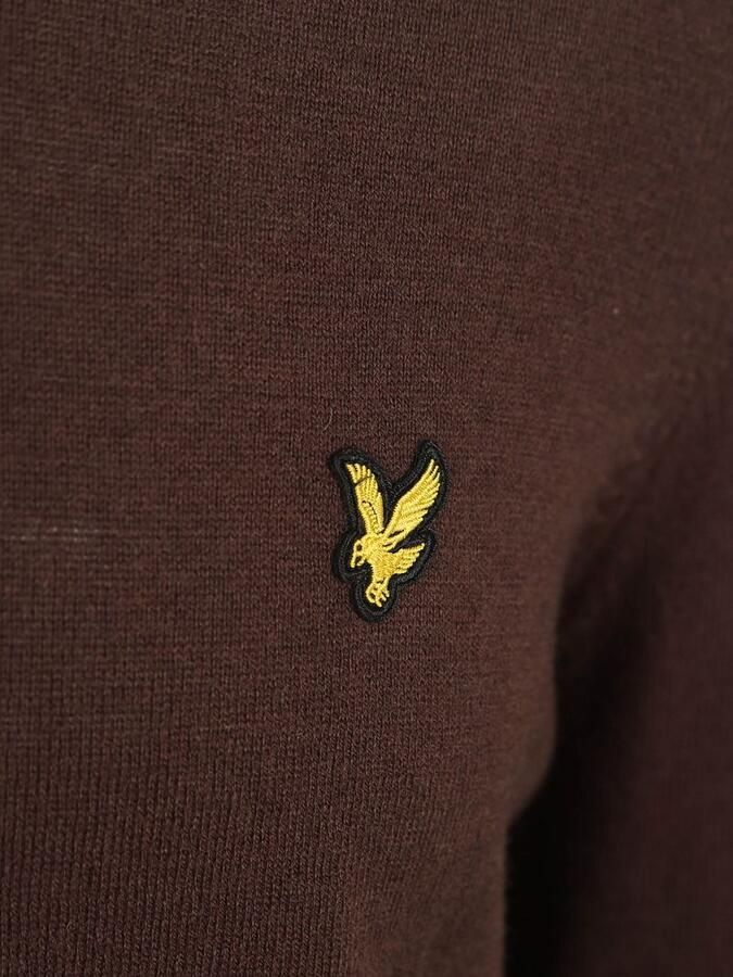 Lyle and Scott Lyle & Scott Half Zip Pullover Merinowol Espresso - Foto 5