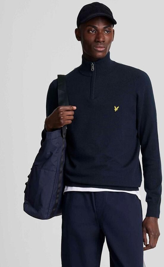 Lyle & Scott Sweaters Lyle & Scott Lyle Scott Half Zip Pullover Merinowol Navy - Foto 4