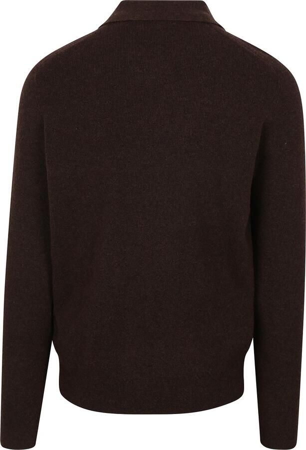 Lyle and Scott Lyle & Scott Longsleeve Poloshirt Lamswol Bruin - Foto 3