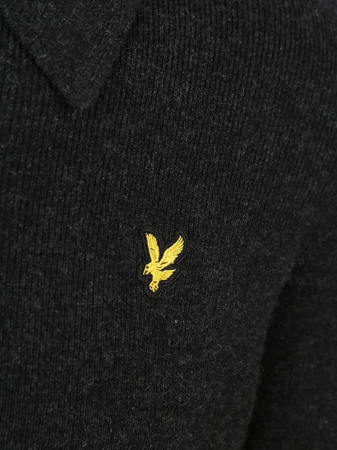 Lyle and Scott Lyle & Scott Longsleeve Poloshirt Lamswol Zwart - Foto 2