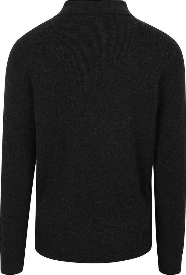Lyle and Scott Lyle & Scott Longsleeve Poloshirt Lamswol Zwart - Foto 3