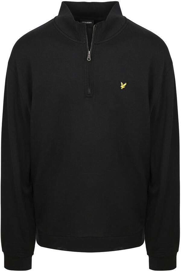 Lyle and Scott Lyle & Scott Plussize Sweat Half Zip Zwart