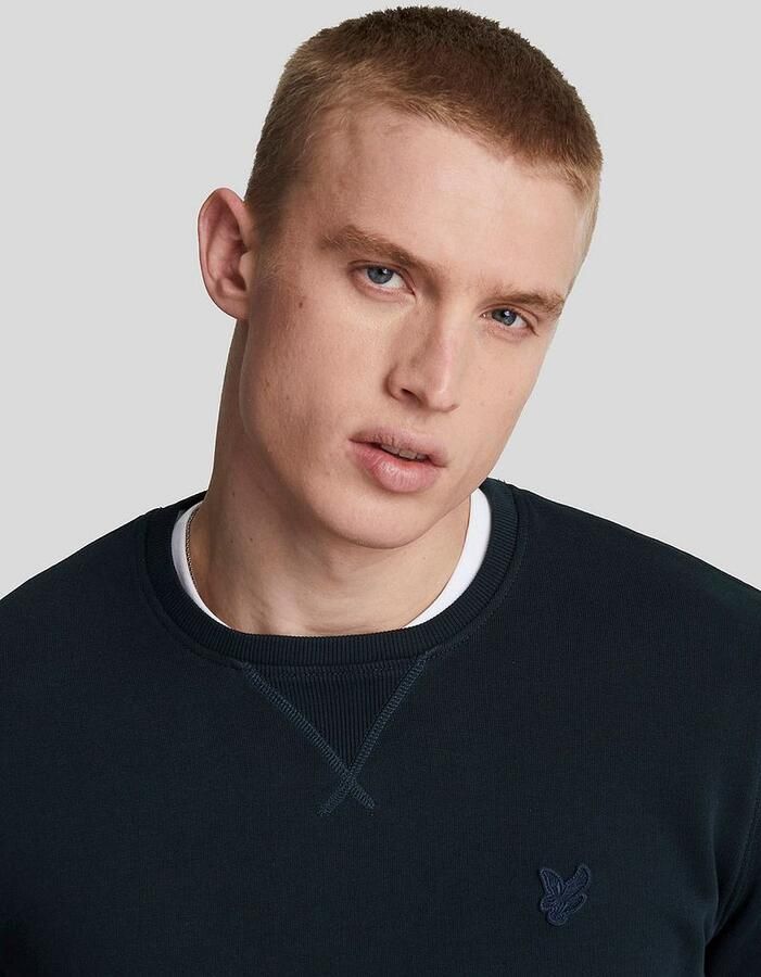 Lyle & Scott Essentiële Tonal Eagle Crew Neck Sweatshirt Blue Heren - Foto 2