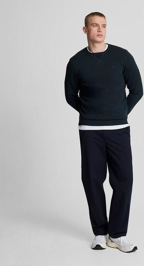 Lyle & Scott Essentiële Tonal Eagle Crew Neck Sweatshirt Blue Heren - Foto 4