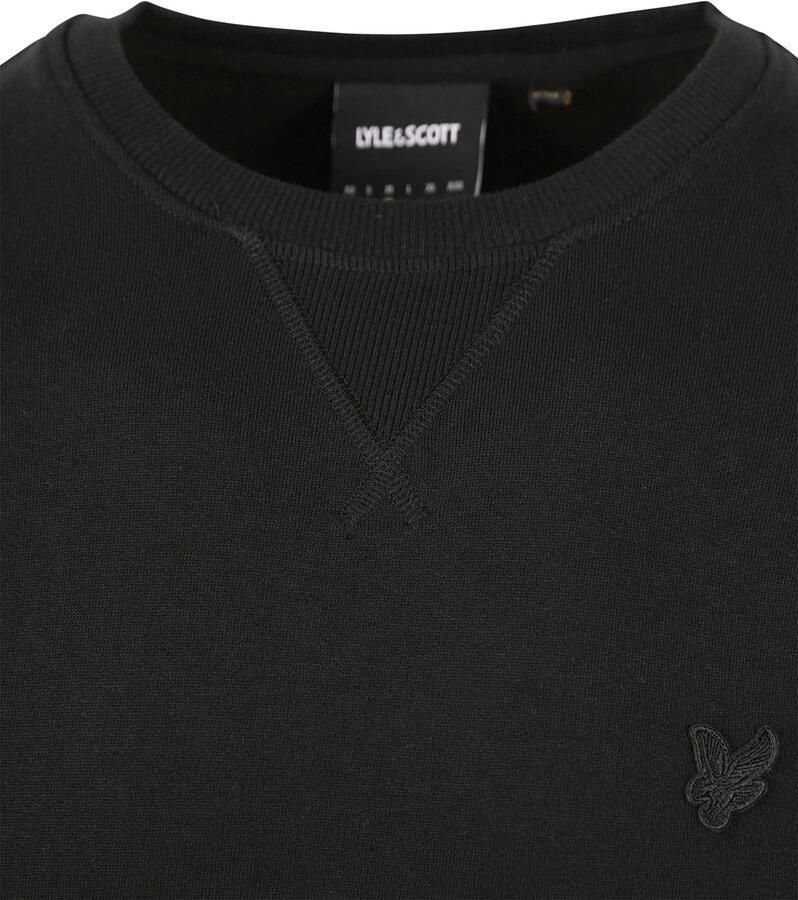 Lyle & Scott Zwarte Katoenen Ronde Hals Tonal Eagle Black Heren