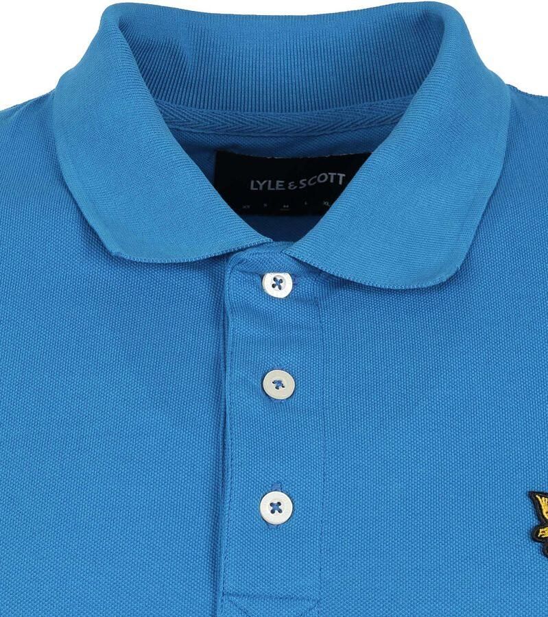 Lyle & Scott Klassieke effen poloshirt in Bright Cobalt-M Blue Heren