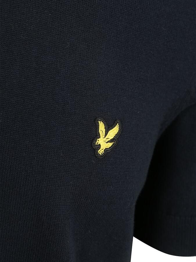 Lyle & Scott regular polo fijn gebreid donkerblauw - Foto 6