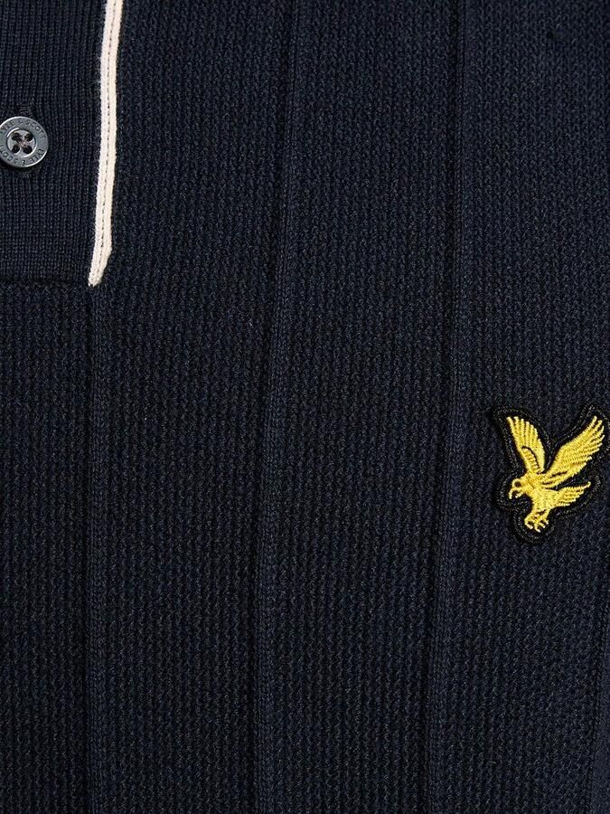 Lyle and Scott Poloshirt Knitted Tipped Dark Navy - Foto 3