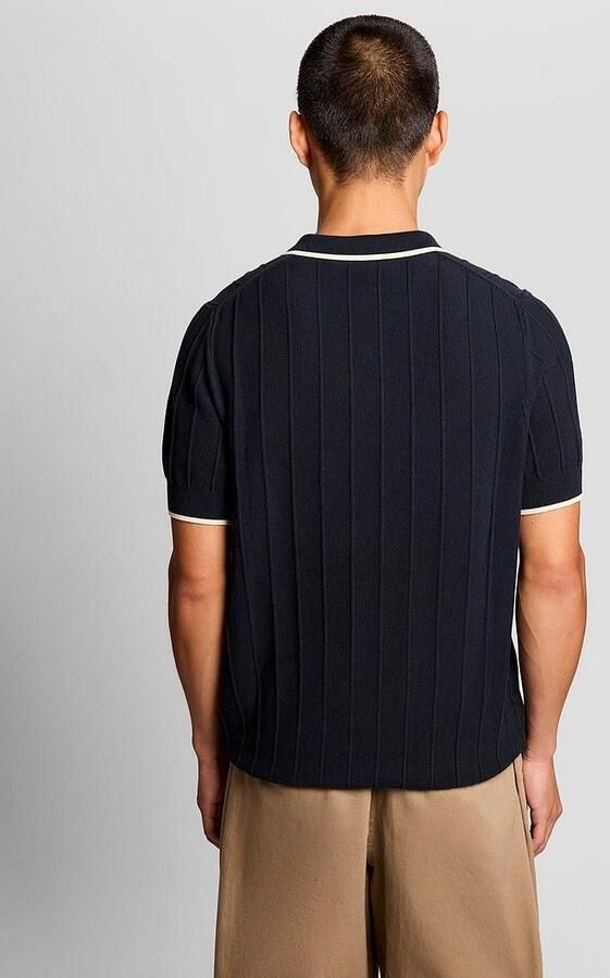 Lyle and Scott Poloshirt Knitted Tipped Dark Navy - Foto 5