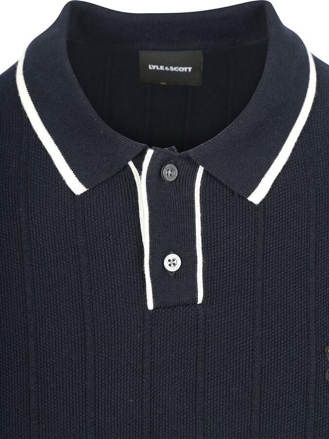 Lyle and Scott Poloshirt Knitted Tipped Dark Navy - Foto 4
