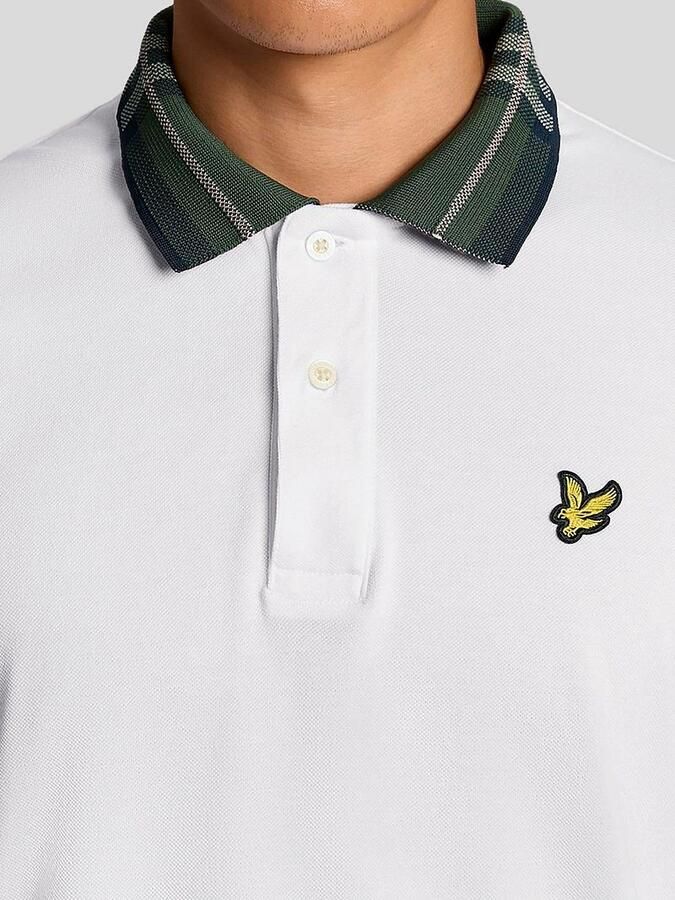 Lyle and Scott Poloshirt Tartan Collar White - Foto 2