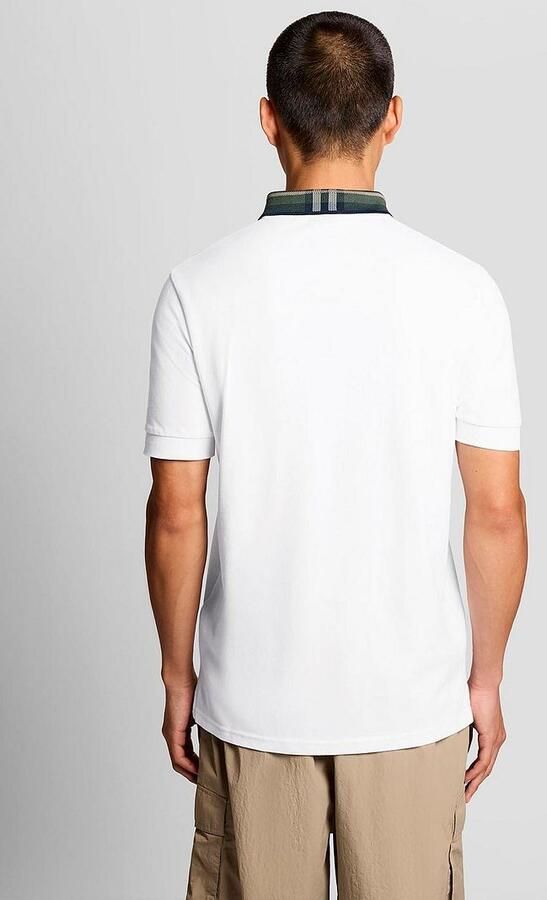 Lyle and Scott Poloshirt Tartan Collar White - Foto 5