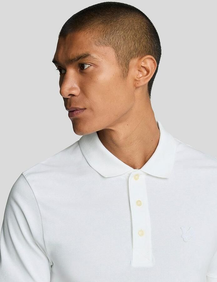 Lyle and Scott Tonal Eagle Polo Wit - Foto 3