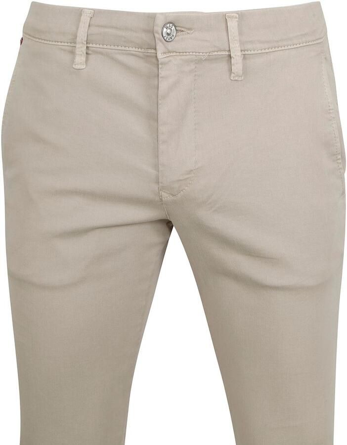 MAC Broek beige effen katoen zonder omslag