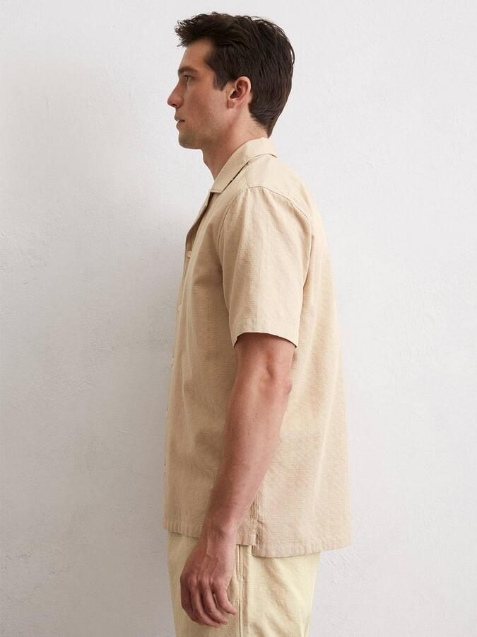Marc O'Polo Overhemd Lange Mouw Crèpe Overhemd Short Sleeves Beige - Foto 3