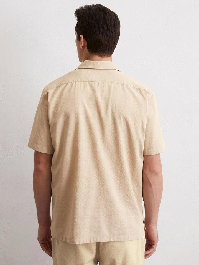 Marc O'Polo Overhemd Lange Mouw Crèpe Overhemd Short Sleeves Beige - Foto 4