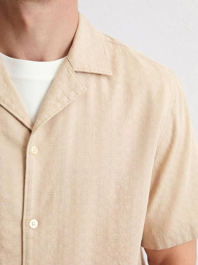 Marc O'Polo Overhemd Lange Mouw Crèpe Overhemd Short Sleeves Beige - Foto 5