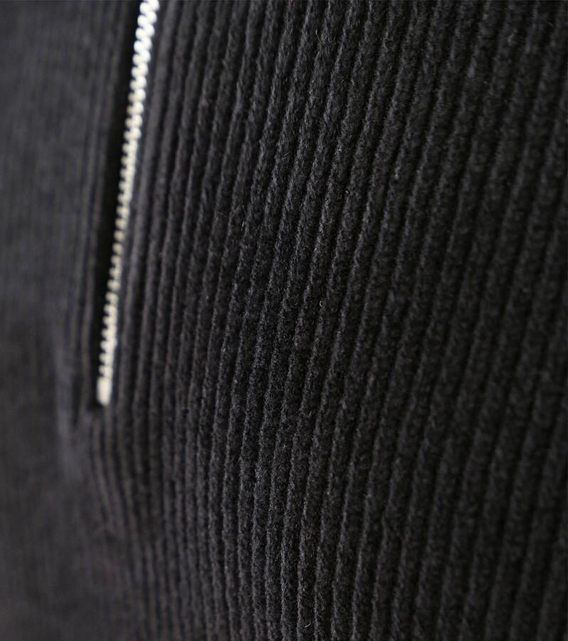 Marc O'Polo Half Zip Trui Corduroy Zwart - Foto 3
