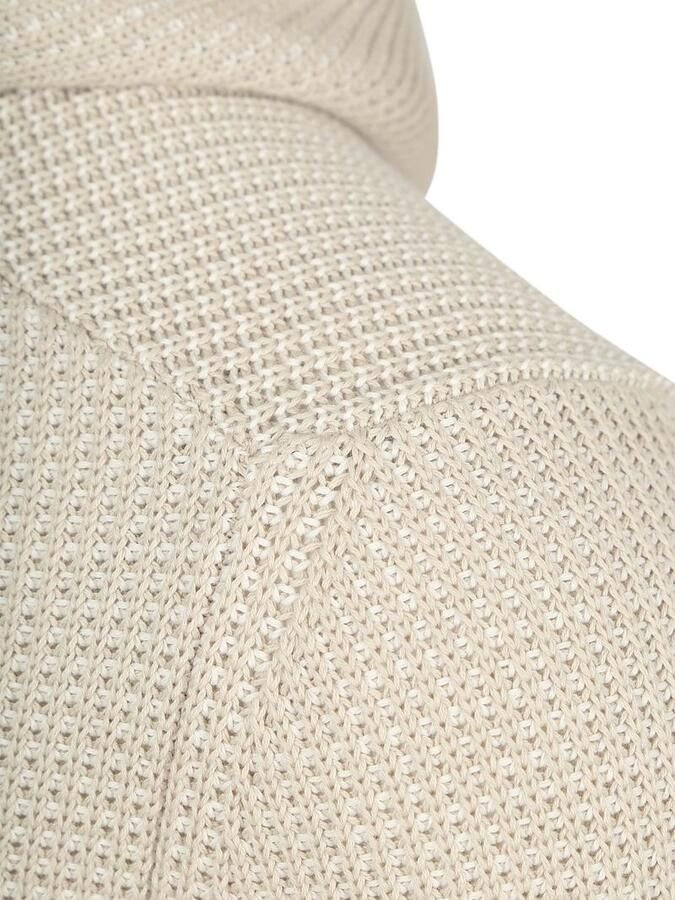 Marc O'Polo Hooded Half Zip Pullover Structured Bi-Colour Ecru - Foto 4