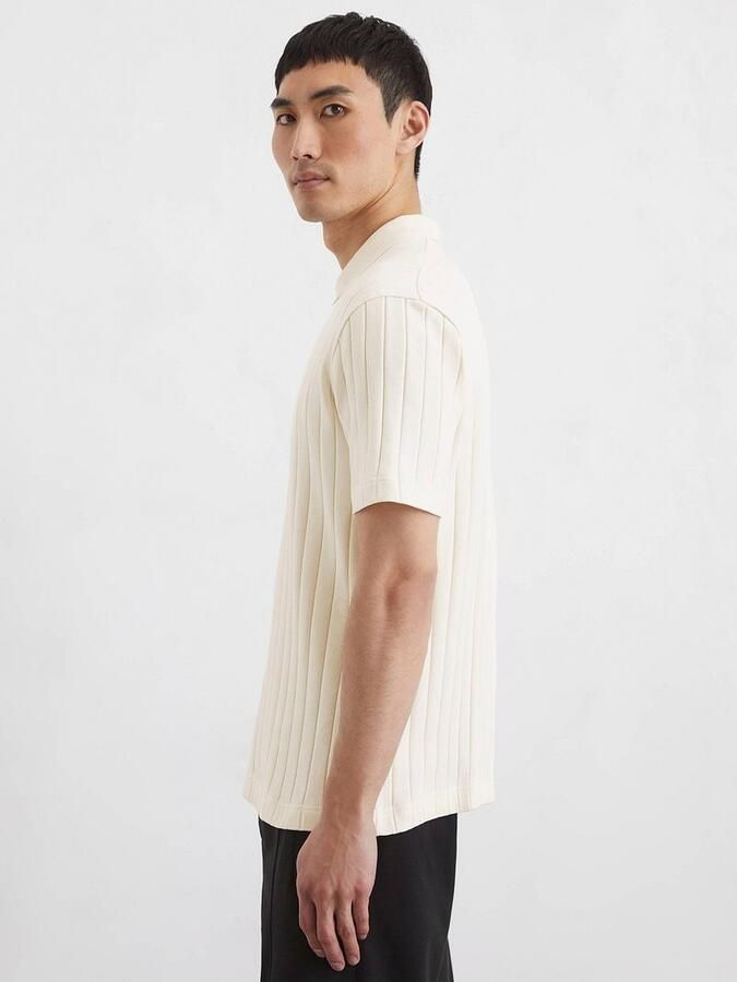 Marc O'Polo Regular fit poloshirt van een mix van katoen en jersey met brede ribstructuur - Foto 2