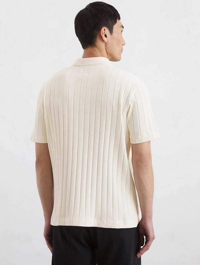 Marc O'Polo Regular fit poloshirt van een mix van katoen en jersey met brede ribstructuur