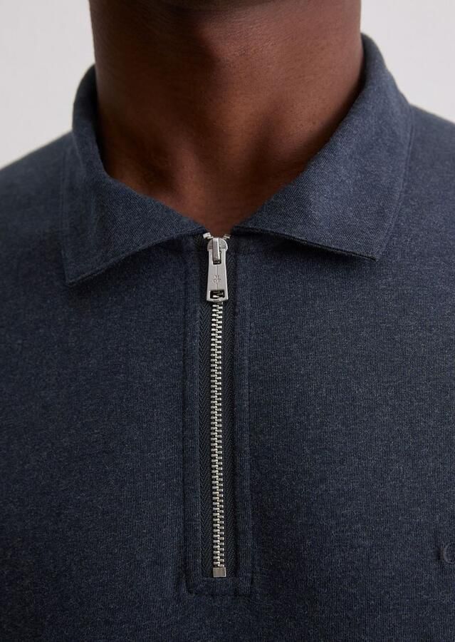 Marc O'Polo Longsleeve Half-Zip Polo Navy