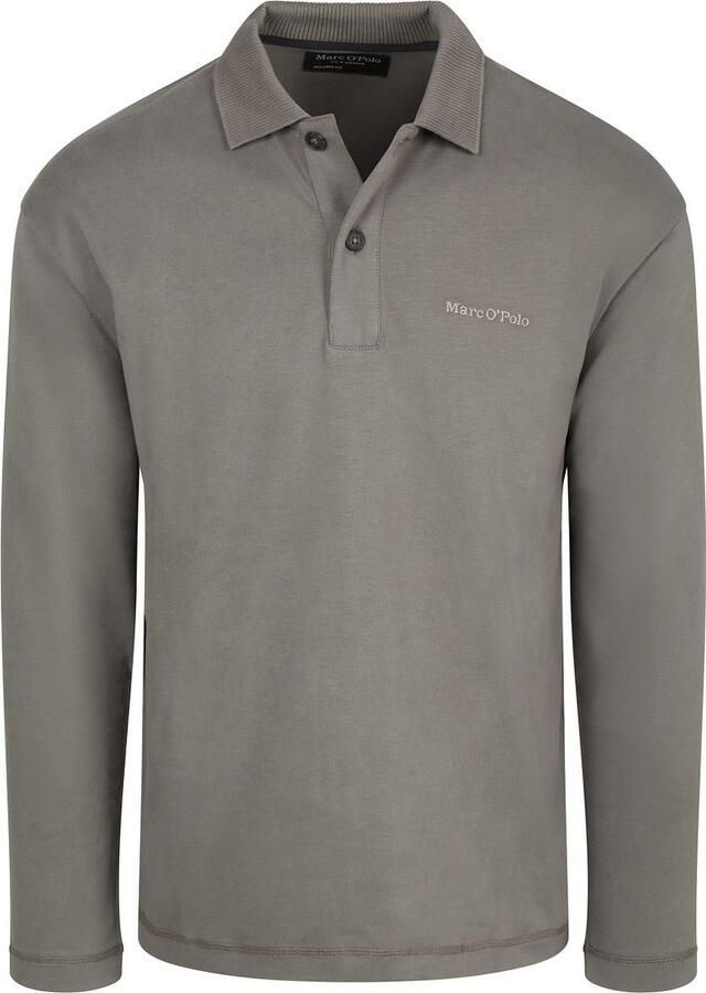 Marc O'Polo Longsleeve Heavy Poloshirt Graphite Dust