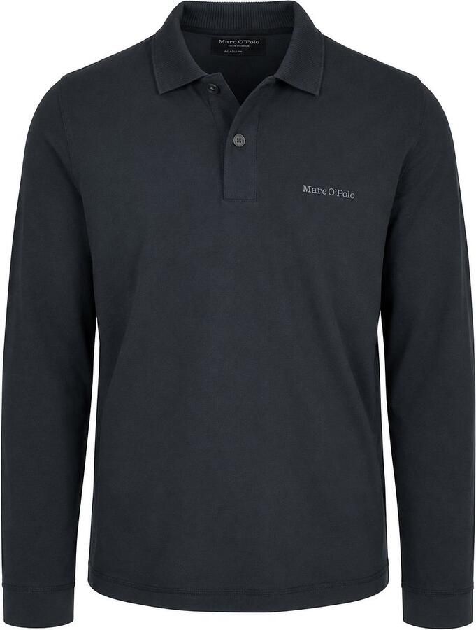 Marc O'Polo Longsleeve Heavy Poloshirt Peppercorn Grey