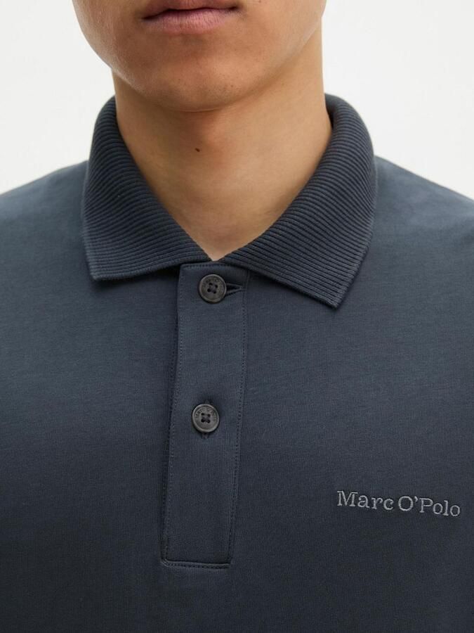 Marc O'Polo Shirt Lange Mouw Longsleeve Heavy Poloshirt Peppercorn Grey - Foto 2