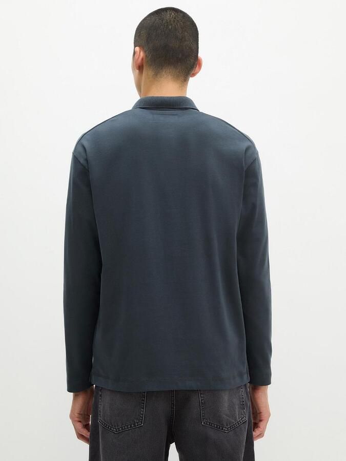 Marc O'Polo Shirt Lange Mouw Longsleeve Heavy Poloshirt Peppercorn Grey - Foto 4