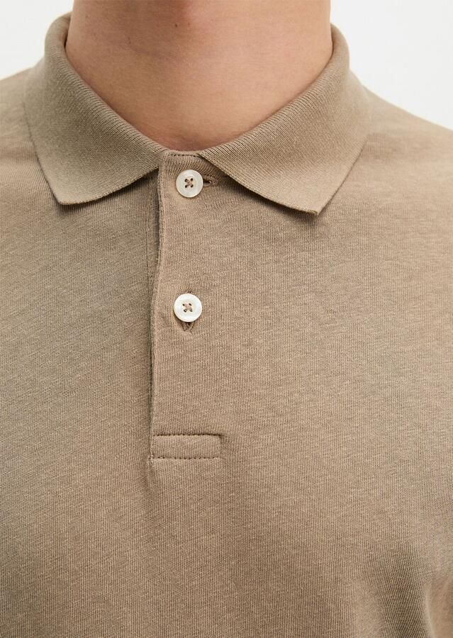 Marc O'Polo Longsleeve Polo Cotton Linen Taupe