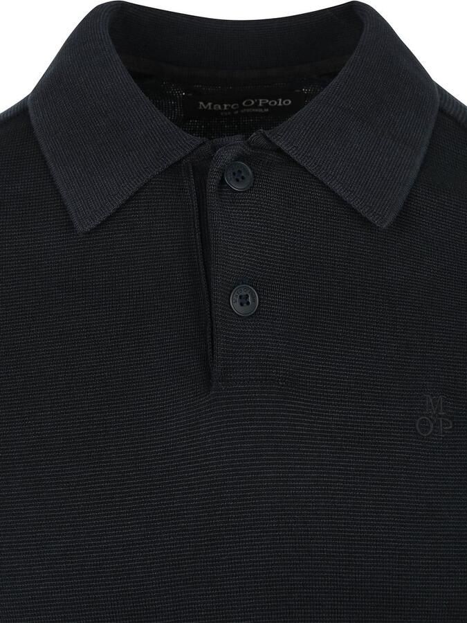 Marc O'Polo Longsleeve Polo Navy - Foto 5