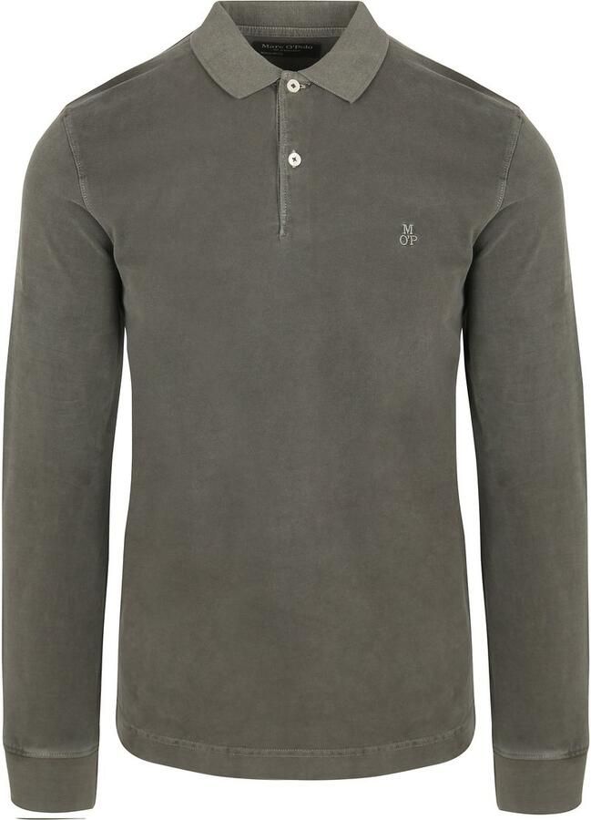 Marc O'Polo Longsleeve Poloshirt Olijfgroen