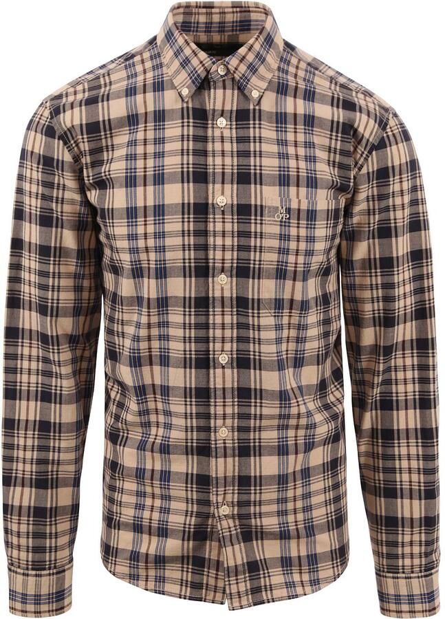 Marc O'Polo Overhemd Lange Mouw Overhemd Ruiten Beige - Foto 5