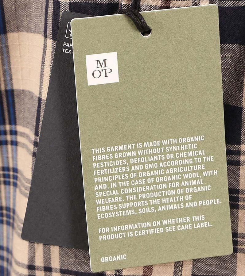 Marc O'Polo Overhemd Lange Mouw Overhemd Ruiten Beige